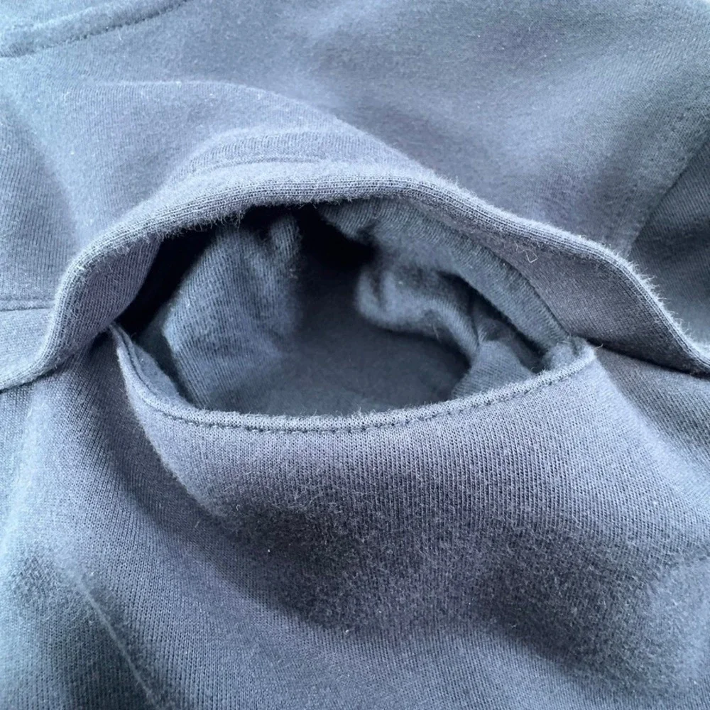 Banana Republic Mens Navy Blue Quarter Zip Hoodie Sweatshirt Large Cotton Blend